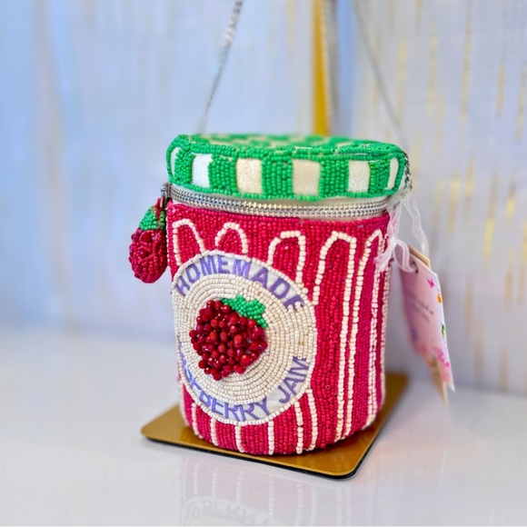 Beaded Red Raspberry Jam Bag NWT | Viral Foodie Statement Purse | Summer Bag - Picture 4 of 11